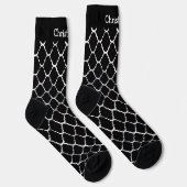 Socken Schwarz Marokkanisches Musterdesign (Rechts)