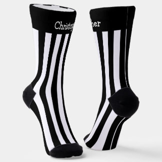 Socken Schwarz-Weiß-Streifen