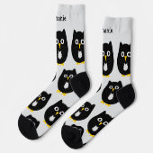 Socken Schwarzes Eulen-Design (Linkes Detail)