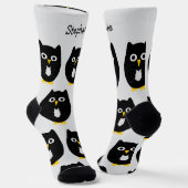 Socken Schwarzes Eulen-Design (Gewinkelt)