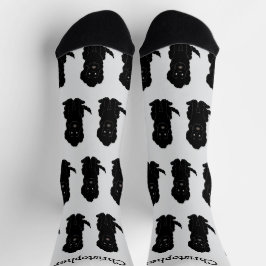 Socken Schwarzes Goldendoodle-Design