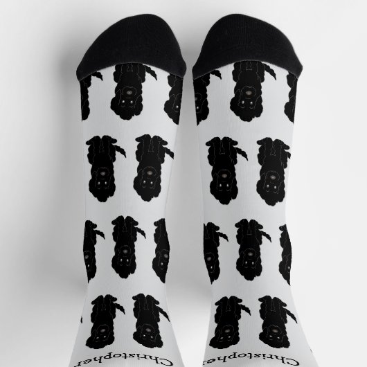 Socken Schwarzes Goldendoodle-Design (Oben)