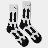 Socken Schwarzes Goldendoodle-Design (Rechts)