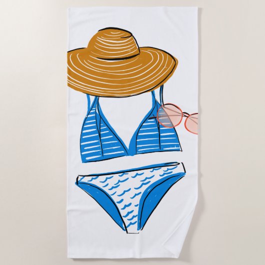 Socken Sie die Sonne auf - Blue Swimsuit Strandtuch (Vorderseite)