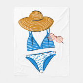 Socken Sie die Sonne hoch - Blue Swimsuit 2 Fleecedecke (Vorderseite)