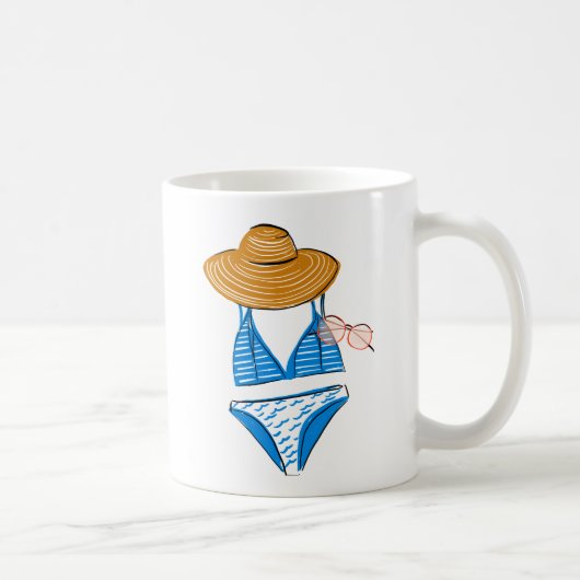 Socken Sie die Sonne hoch - Blue Swimsuit 2 Kaffeetasse (Rechts)