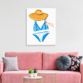 Socken Sie die Sonne hoch - Blue Swimsuit Leinwanddruck (Insitu (Wohnzimmer))