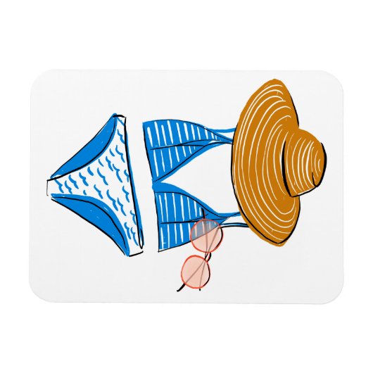 Socken Sie die Sonne hoch - Blue Swimsuit Magnet (Horizontal)