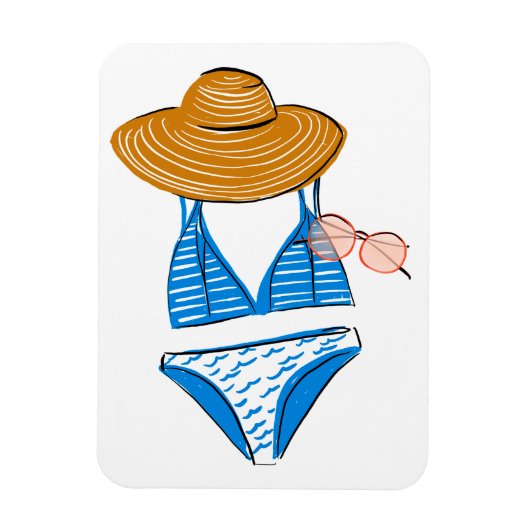 Socken Sie die Sonne hoch - Blue Swimsuit Magnet (Vertikal)
