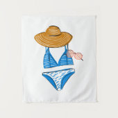 Socken Sie die Sonne hoch - Blue Swimsuit Wandteppich (Vorderseite)