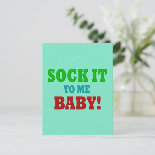 Socken Sie es mir Postkarte (Stehend Vorderseite)