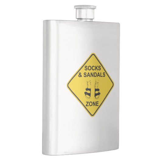 Socken und Sandalen Flachmann (Rechts)