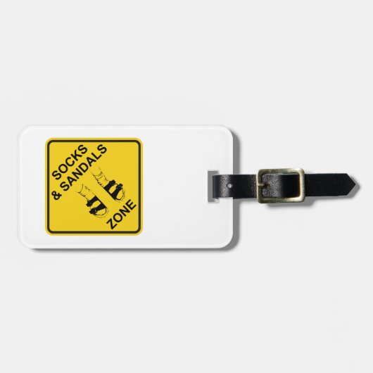 Socken und Sandalen Gepäckanhänger (Vorderseite horizontal)