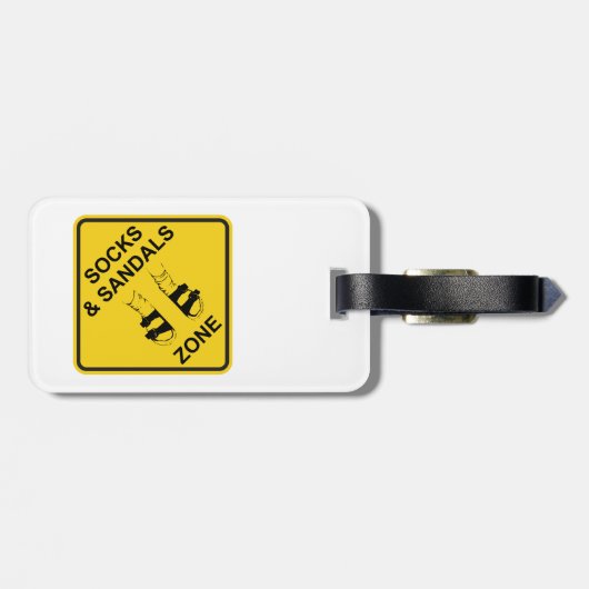 Socken und Sandalen Gepäckanhänger (Rückseite horizontal)