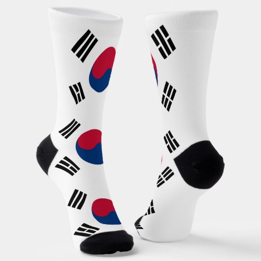 Socken unter der Flagge Südkoreas (Gewinkelt)