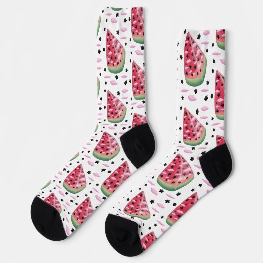 Socken Wassermelone Stern (Linkes Detail)