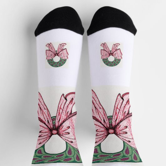 Socken. Weihnachtskranz-Design Socken (Oben)