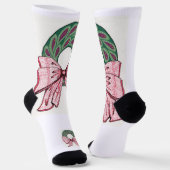 Socken. Weihnachtskranz-Design Socken (Gewinkelt)