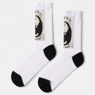 Socken zeigen, dass Katzen und Tai Chi dich glückl
