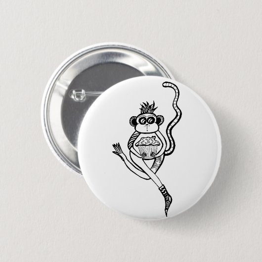 Sockenaffe Button (Vorne & Hinten)