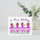 Sockenaffe   "I LIEBE BALLET" Postkarte (Stehend Vorderseite)