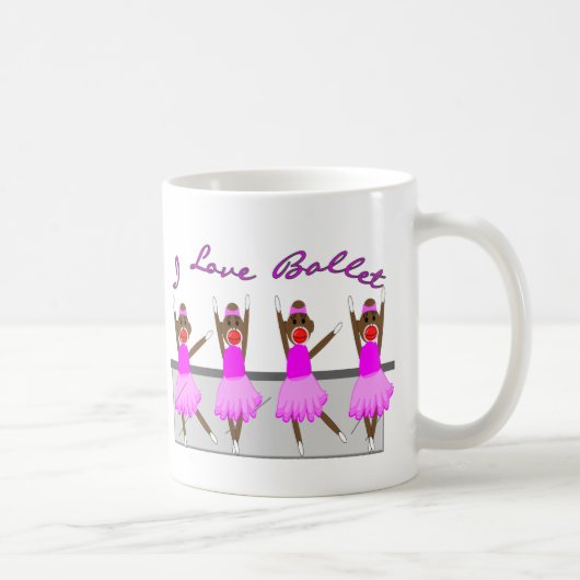 Sockenaffe "ICH LIEBE-BALLETT " Kaffeetasse (Rechts)