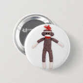 Sockenaffe. Retro Button (Vorne & Hinten)