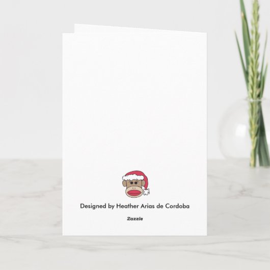 Sockenaffe-Weihnachtskarte Feiertagskarte (Rückseite)