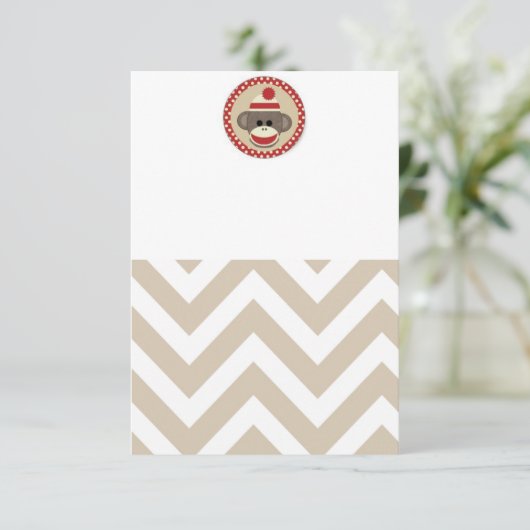 Sockenaffeeinladung Einladung (Stehend Vorderseite)