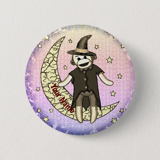 Sockenaffen-Hexe Button (Vorderseite)