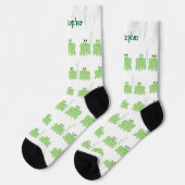 Sockendesign mit Fröschen und Libelle Socken (Linkes Detail)