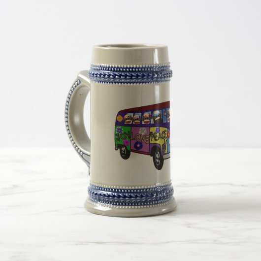 Sockengeld-Friedensbus-Bierkrug Bierglas (Vorderseite Links)