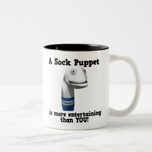 Sockenpuppe unterhaltsamer zweifarbige tasse