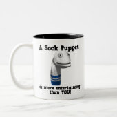 Sockenpuppe unterhaltsamer zweifarbige tasse (Links)