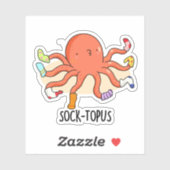 Sockentopus Funny Octopus mit Socken Pun Aufkleber (Blatt)