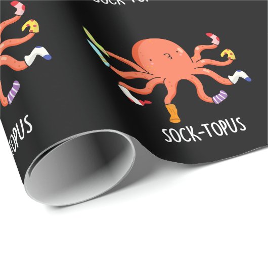 Sockentopus Funny Octopus mit Socken Pun Geschenkpapier (Rolleneckpunkt)