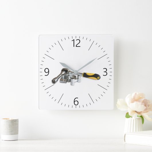 Socket-Rrends Quadratische Wanduhr (Zuhause)
