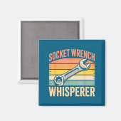Socket Wrench Whisperer Retro Mechanic Crew Auto T Magnet (Vorderseite/Rückseite)