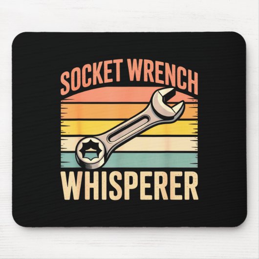 Socket Wrench Whisperer Retro Mechanic Crew Auto T Mousepad (Vorne)
