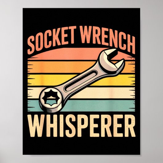 Socket Wrench Whisperer Retro Mechanic Crew Auto T Poster (Vorne)