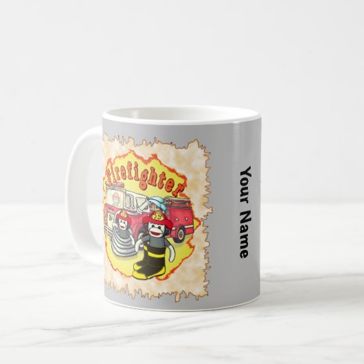 Socketmonkey Feuerwehrmann Kaffeetasse (Vorderseite Links)