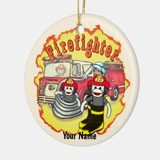 Socketmonkey Feuerwehrmann Keramik Ornament (Links)