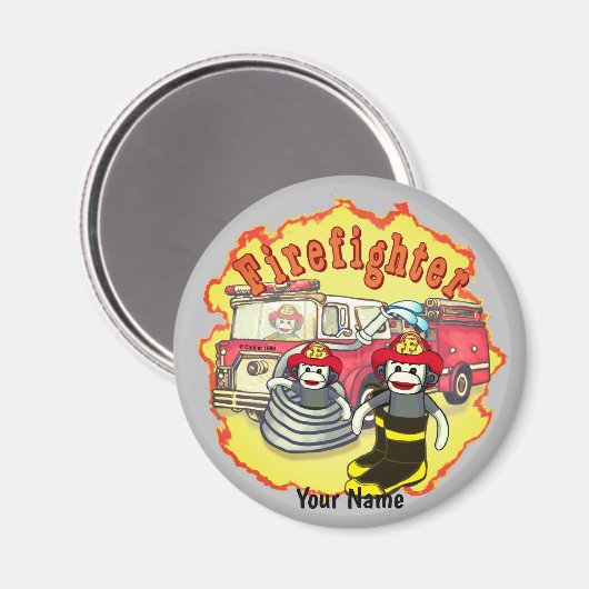 Socketmonkey Feuerwehrmann Magnet (Vorderseite/Rückseite)