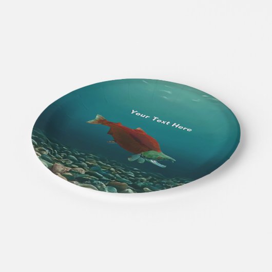 Sockeye Lachs Pappteller (Schrägansicht)