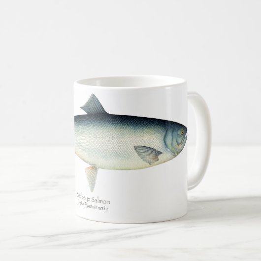 Sockeye-/rote Lachs-Fisch-Kaffee-Tasse Kaffeetasse (VorderseiteRechts)