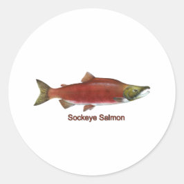 Sockeye - Roter Lachs (mit Titel) Runder Aufkleber