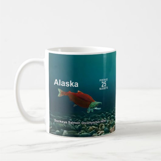 Sockeye Salmon - Alaska Postage Kaffeetasse (Links)