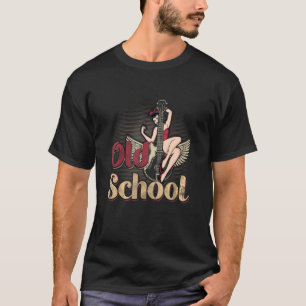 SockHocktrappe alte Schule für Greaser Babe und m T-Shirt