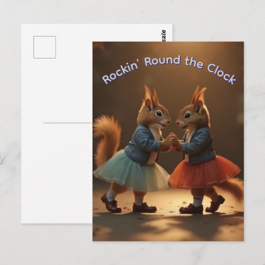 SockHop-Eichhörnchen Postkarte (Vorne/Hinten)