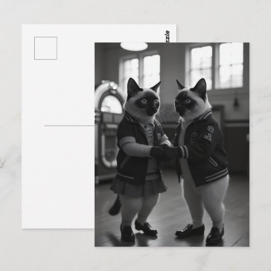 SockHop-Kätzchen Postkarte (Vorne/Hinten)